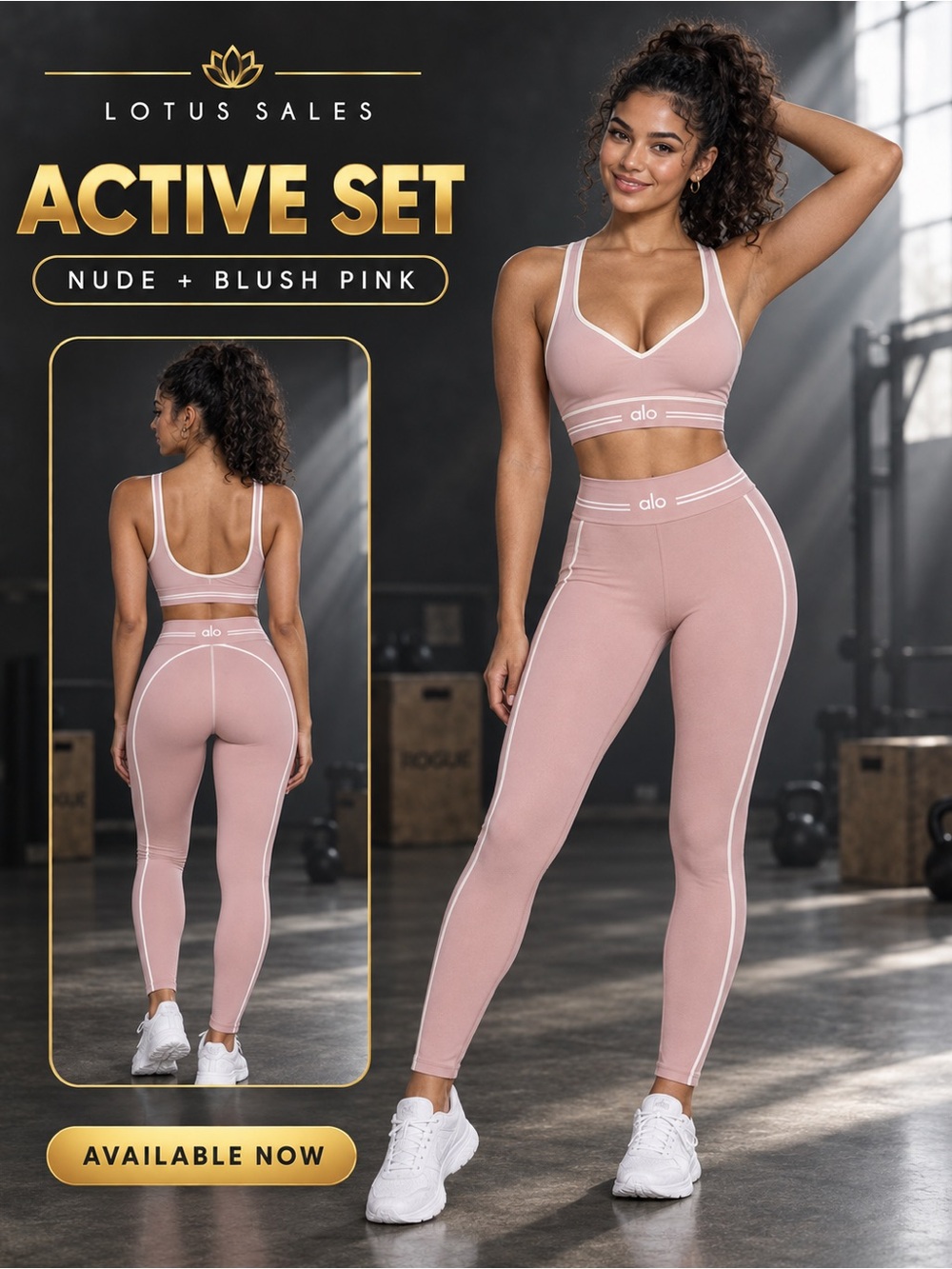 ALO Yoga Nude Blush Pink High-Waist Leggings